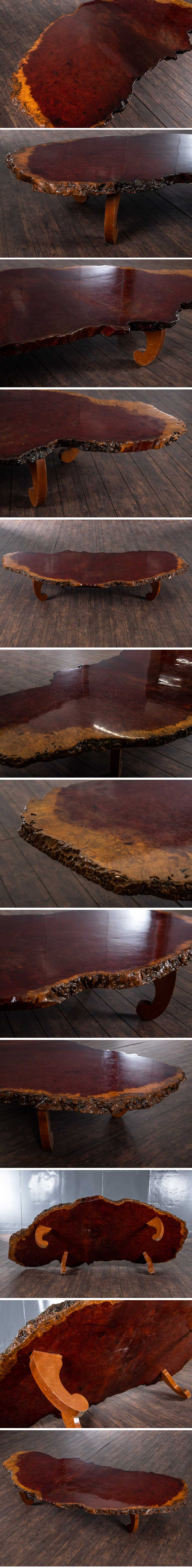 【最大割引】『 花梨 玉杢 一枚板 テーブル 幅190×90cm S357 』 インテリア 家具 ローテーブル 木材 居間 リビング 和室 茶の間 アジア